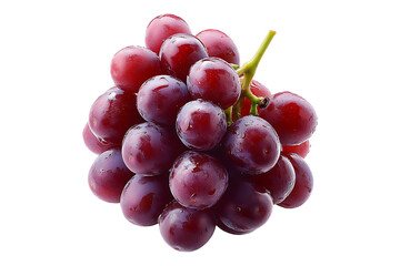 Juicy ripe grape bunch with glossy skins isolated on a transparent background