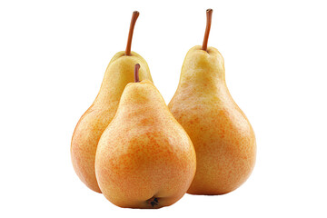 Juicy yellow pears grouped together Isolated on a Transparent Background