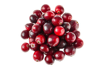 Natural cranberry fruit cluster showcasing glossy red textures Isolated on a Transparent Background