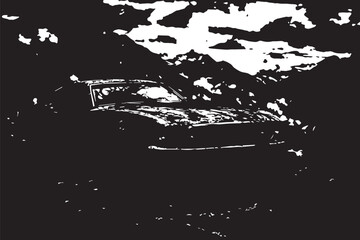 Abandoned Muscle Car Mountain Grunge