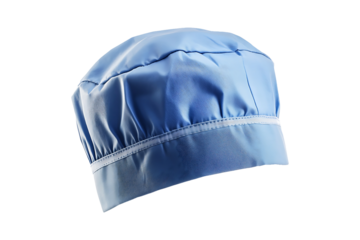 Professional Blue Surgeon Cap for Medical and Clinical Use Isolated on a Transparent Background
