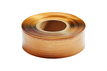 Reflective Copper Adhesive Tape Roll for Industrial Repair Isolated on a Transparent Background