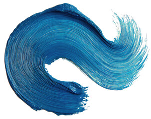Abstract paint stroke, vibrant blue, swirling texture
