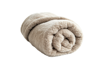Soft Cozy Fleece Blanket Roll for Warm Home Comfort Isolated on a Transparent Background
