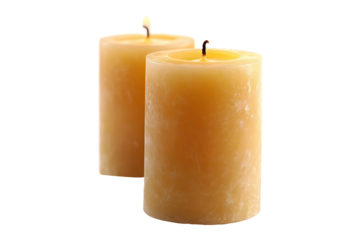 Soft Light Wax Candles with Peaceful Ambience Isolated on a Transparent Background