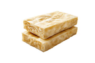 Stacked insulating foam blocks with dense structured layers Isolated on a Transparent Background