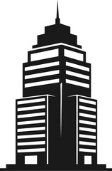 Obraz premium Modern corporate skyscraper silhouette illustration representing urban architecture, business growth, financial district skyline, and professional city development