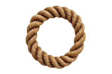 Thick Braided Rope Formed into Circular Shape Isolated on a Transparent Background