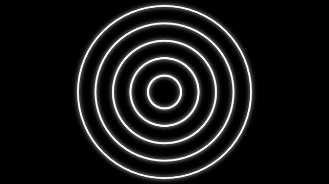 Video animation of Fortuna Gold #DAA520 color object, positioned in the center that duplicates and expands in concentric waves as it increases in size, generating hypnotic and psychedelic effect.