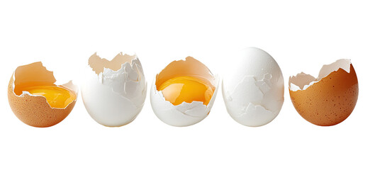Broken eggs with yolks visible