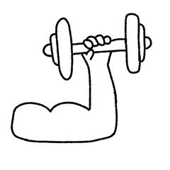 hand drawn vector illustration of a dumbbell
