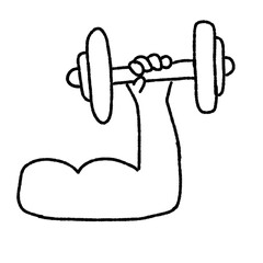 hand drawn vector illustration of a dumbbell