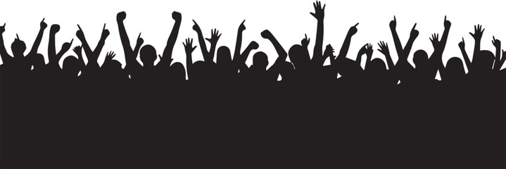 Fototapeta premium Crowd cheering silhouette