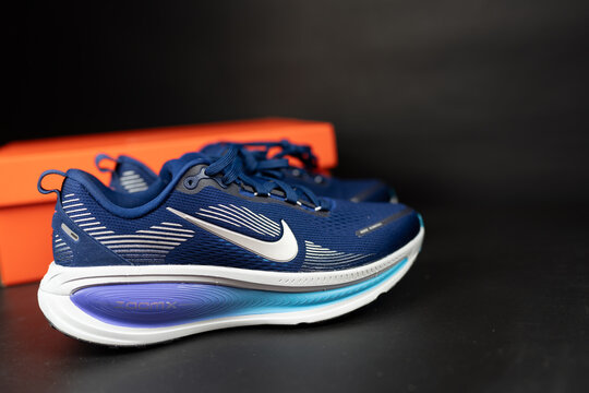 Bangkok, Thailand - December 28, 2025 : A pair Nike Vomero 18 Men's Road Running Shoes