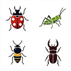 Icons set of insects illustration 