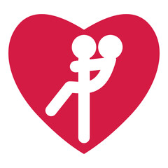 Valentine. The Love. Icon, Badge for Valentine's Day. Vector clipart isolated on white.