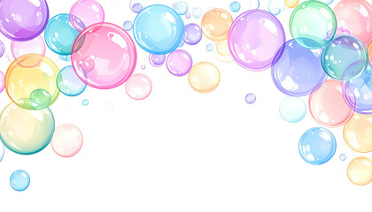 Colorful, semi-transparent orbs float against a black background, creating an ethereal scene