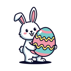 Happy easter bunny and egg t shirt design, Easter design element