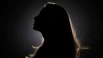 Mysterious Silhouette of a Woman with Backlight