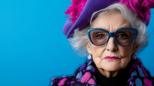 Elegant Senior Woman Posing for the Camera. Stylish Grandma Rocking a Trendy Outfit