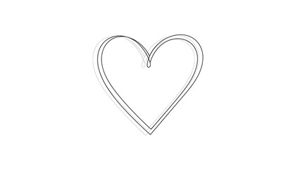 Minimalist Heart One Continuous Line Drawing Vector Illustration Isolated on White Background. Modern Abstract Line Art Style for Love, Romance, Valentine's Day, and Wedding Design Elements.