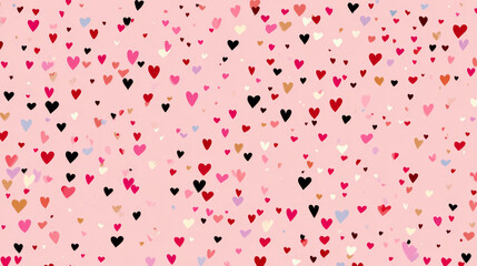 &ldquo;Colorful Tiny Hearts Seamless Pattern on Light Pink Background &ndash; Cute Romantic Design&rdquo;
