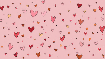 &ldquo;Colorful Tiny Hearts Seamless Pattern on Light Pink Background &ndash; Cute Romantic Design&rdquo;