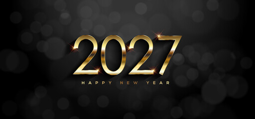 Happy New Year 2027 Greeting Card Background © MH