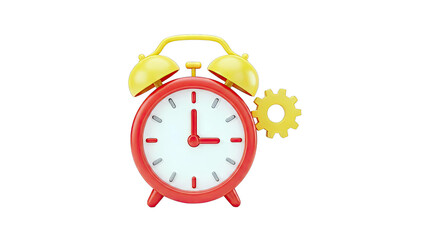 Alarm Clock with Gear: Time Management Concept