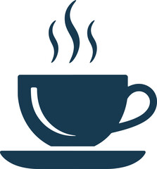 Coffee Cup Icon, Hot Drink with Steam