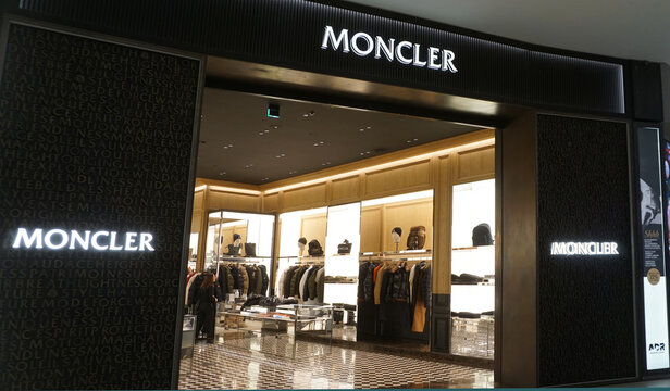 Rome, Italy - December 19, 2025: Fiumicino international airport - interior shot of Moncler store