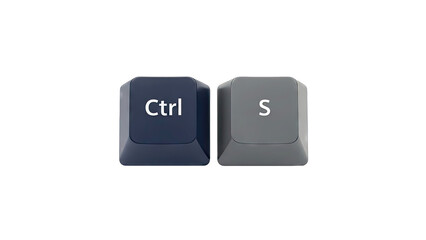 Ctrl + S Keys: Save Command on White Background