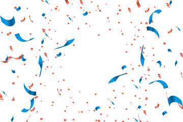 Red and Blue Confetti Streamers Celebration Background