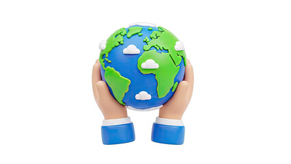 Hands Holding Earth Globe - Environmental Protection Concept