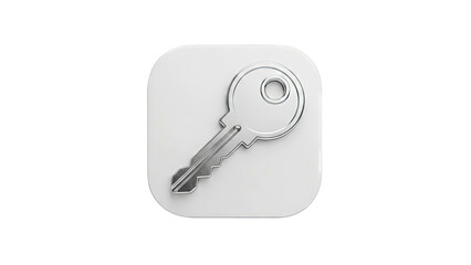 Key Icon on White Background - Security Concept