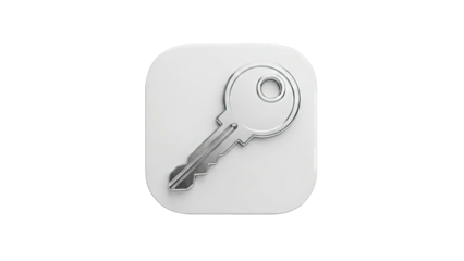 Key Icon on White Background - Security Concept