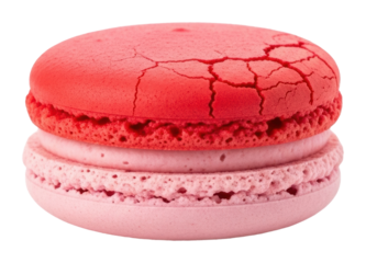 Delicious pink macaron treat bakery food isolated on transparent background
