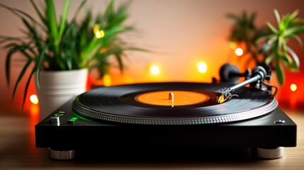 Nostalgic vibes from a classic vinyl record player