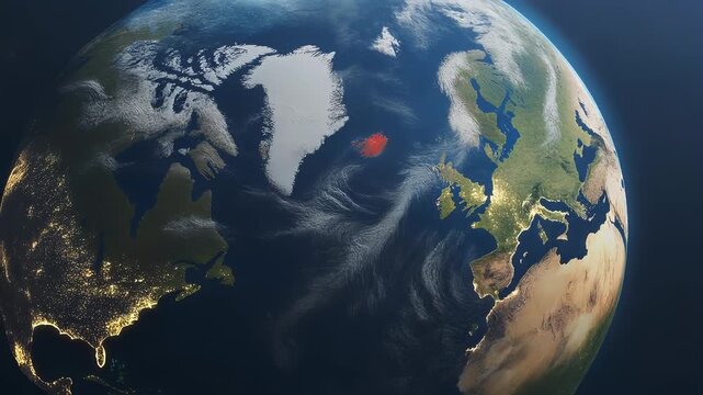 Earth from space highlighting the North Atlantic