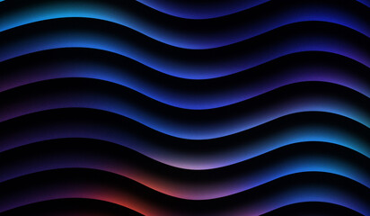 colorful wavy lines pattern with blue and red gradient on black background