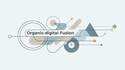 Abstract Digital Art with Organic Elements and Geometric Shapes.