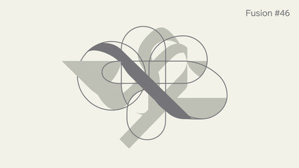 Abstract geometric shapes fusion design element.