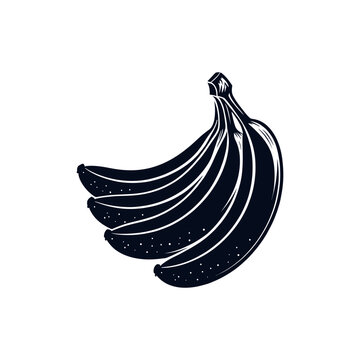 bananas silhouette logo vector line art logo design