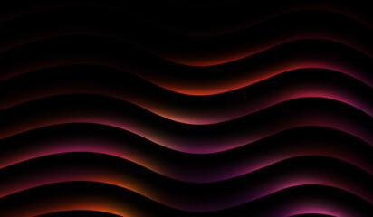 Wavy lines with gradient light effect on dark background