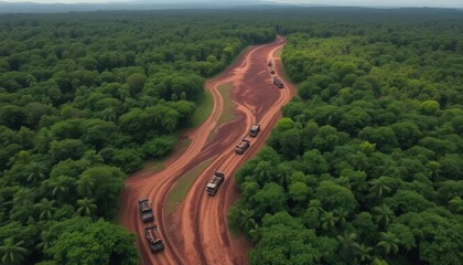 Illegal Logging Scars: Tropical Rainforest Destruction