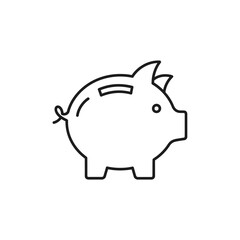 Obraz premium Simple Line Drawing of a Money Piggy Bank for Financial Savings Concept