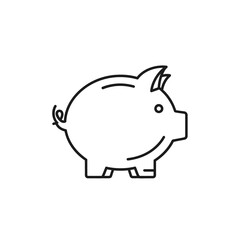 Simple Line Drawing of Piggy Bank Illustration for Financial Savings Concept
