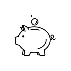 Fototapeta premium Simple Piggy Bank Illustration with Coin for Financial Savings Concept