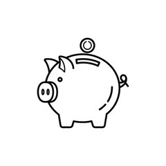 Obraz premium Simple Piggy Bank Illustration with Coin for Saving and Finance Concepts