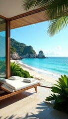 Sun-drenched beachfront home, expansive ocean view, cliffside, sun, luxury